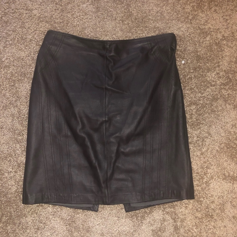 Chocolate Brown Leather Skirt